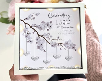 15th Wedding anniversary Gift | Family tree framed print | wedding anniversary gift | Wedding Gift | Anniversary milestone gift