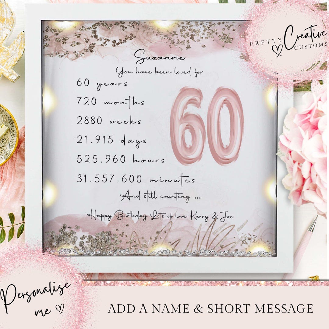 60th Birthday Gifts for Women Personalised Birthday Gift M…