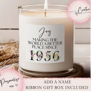 Vela perfumada para 70 cumpleaños, Haciendo del mundo un lugar mejor desde 1956, Feliz 70 cumpleaños, 70, 70, 70.º, Regalo de 70 cumpleaños, 1956 FLORAL
