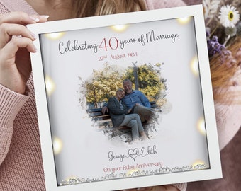 personalised 40th Ruby anniversary gift Custom anniversary photo gift personalized anniversary keepsake gift 40th wedding anniversary frame