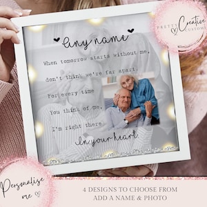 Remembrance photo frame, memorial gift, In Sympathy gift, personalized gift, in Loving Memory plaque, In memory of