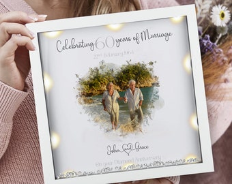 Personalised 60th Diamond anniversary gift Custom anniversary photo gift personalized anniversary keepsake 60th wedding anniversary frame