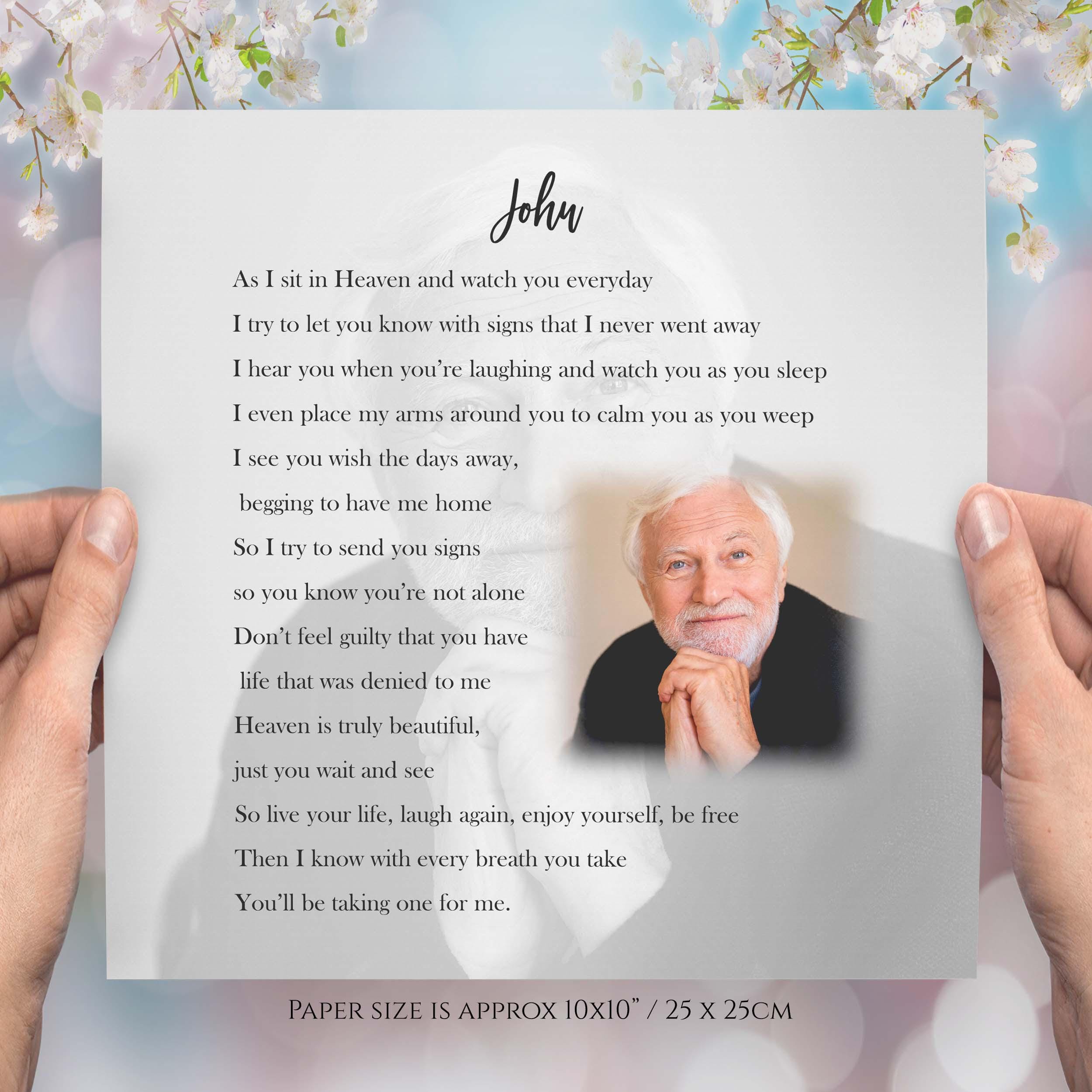 Cornice Commemorativa In Legno 'As I Sit In Heaven', Con Cardinale, Per Foto 10x15 Cm, Da Tavolo O Parete, Regalo Per Lutto