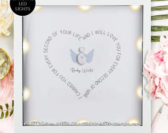 Infant memorial frame, remembrance pebble frame, infant loss, baby loss keepsake, Glass angel baby loss gift, miscarriage keepsake,