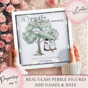 70th Wedding anniversary Gift, Platinum wedding anniversary gift for parents,  70th Platinum Anniversary milestone frame for grandparents