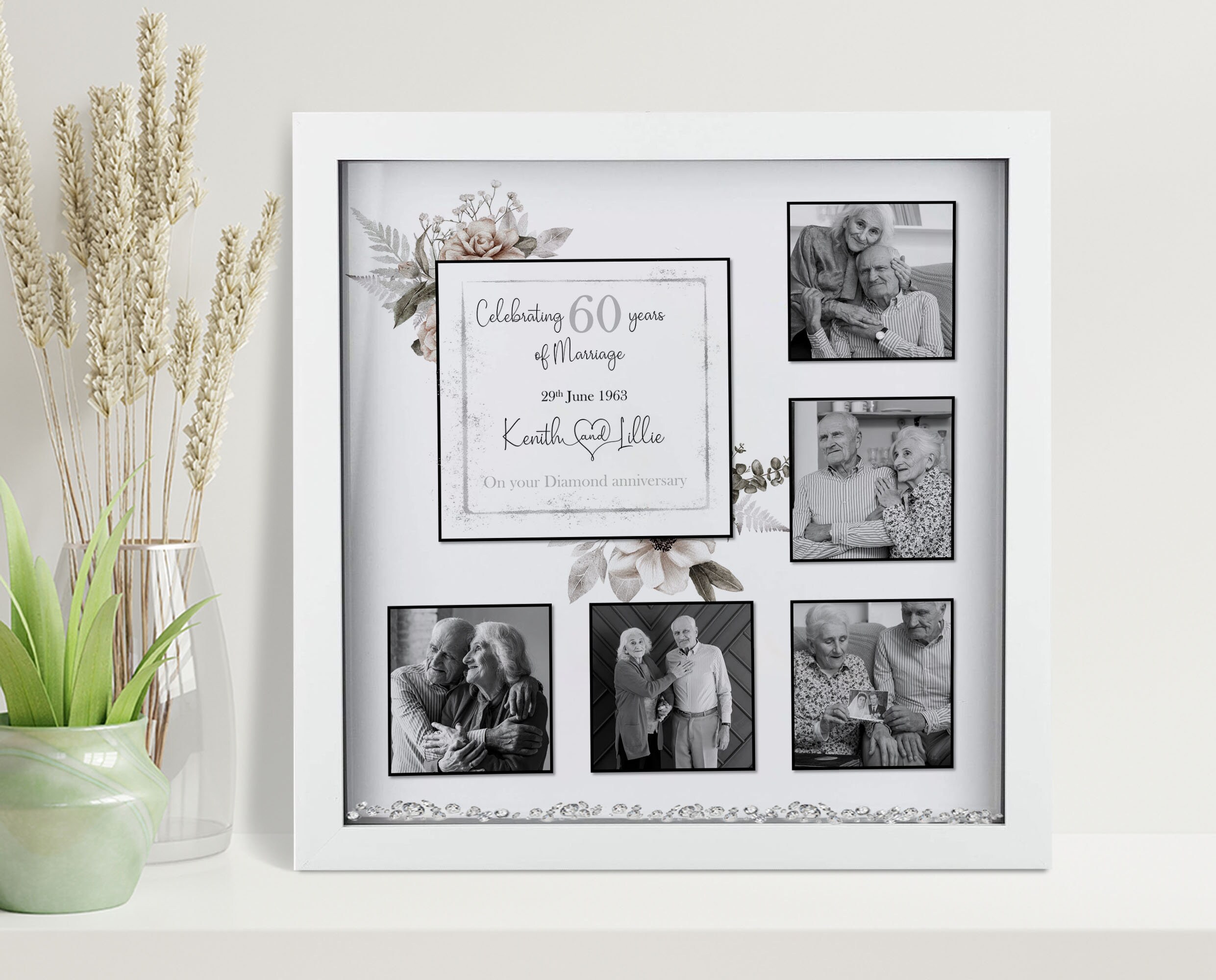 Personalised 60th Wedding Anniversary Framed Print | Diamond ...