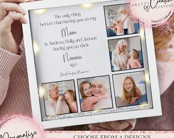 Worlds best Mum Christmas gift personalised photo frame Mum birthday gift Nan gifts Christmas gift for Mom LED Light gift