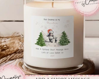 Personalised First Christmas As Grandparents scented candle, First Christmas grandparent Decoration, Christmas gift for Grandma