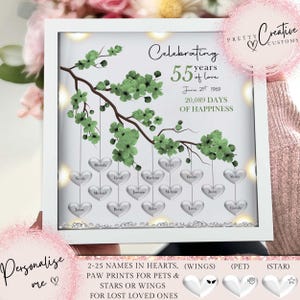 55. Hochzeitstag Geschenk | Stammbaum gerahmter Druck | Smaragd Hochzeit Jahrestag Geschenk | Hochzeitsgeschenk | Jubiläumsmeilenstein Geschenk