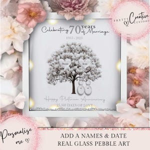 70th Wedding anniversary Gift, Platinum wedding anniversary gift for parents,  70th Platinum Anniversary milestone frame for grandparents