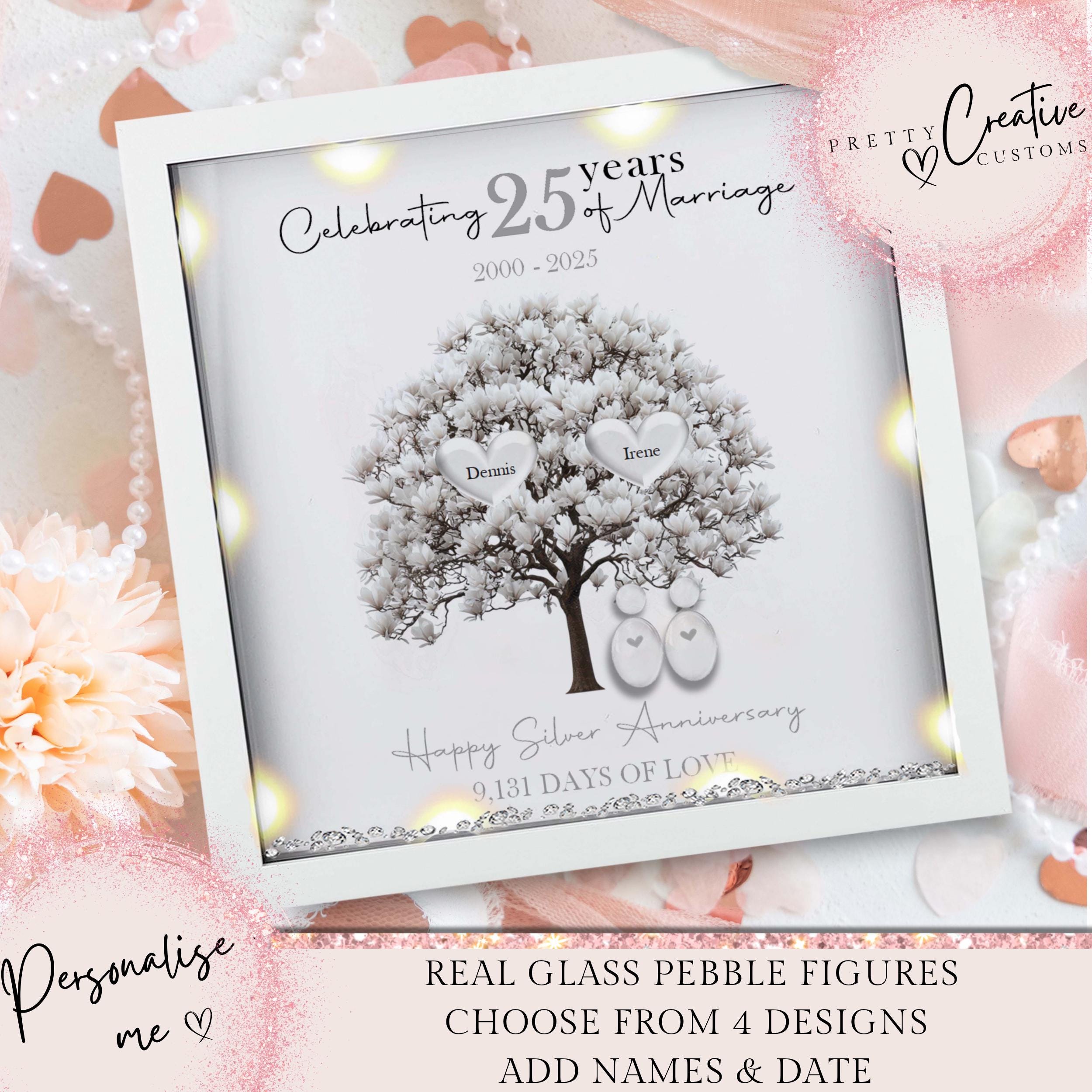 25th Wedding anniversary Gift | Family tree framed print | Silver wedding anniversary gift | Wedding Gift | Anniversary milestone gift