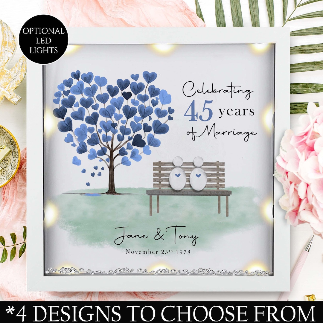 45th Wedding Anniversary Gift Family Tree Framed Print Sapphire Wedding