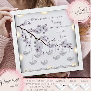 Personalised family tree frame, family tree gift, Mothers day gift, Mum birthday, Nan birthday, Gifts for her, our family tree, mum gift