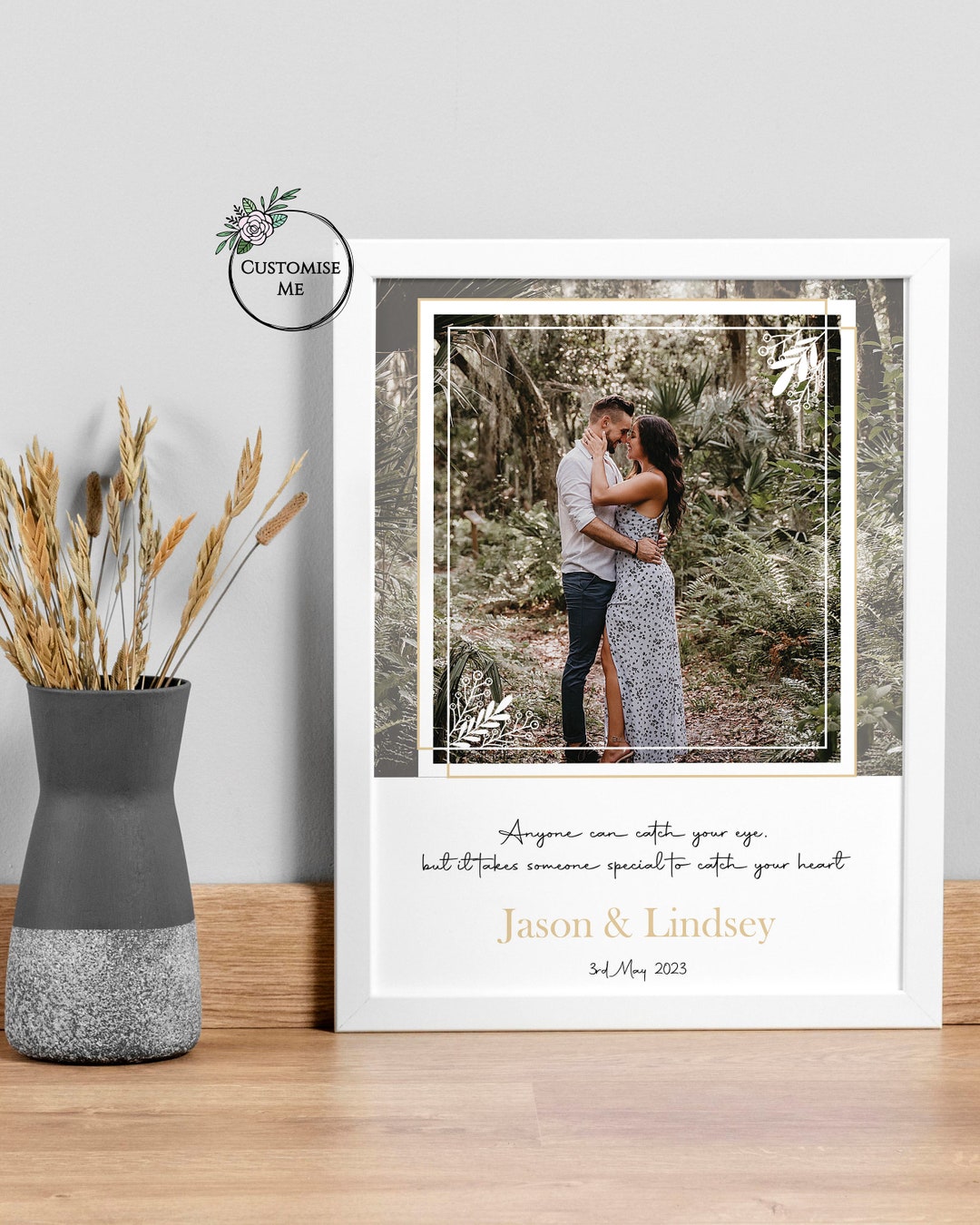 Personalised Engagement Gift Engagement Photo Frame Gift for Her Proposal Gift Fiancé Gift
