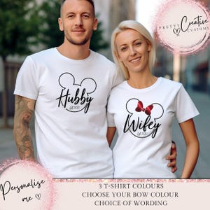 Disney Mr & Mrs t shirts, Wifey and Hubby t-shirt, Newlyweds t-shirts, Honeymoon tees, Couples tshirt, Just married shirt,