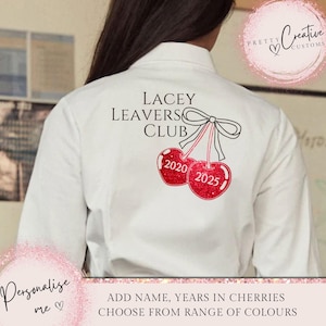 Personalised school leavers shirt 2025, Coquette cherry leavers, Personalised primary leaver, School leaver, Year 11, Year 6, End of school.