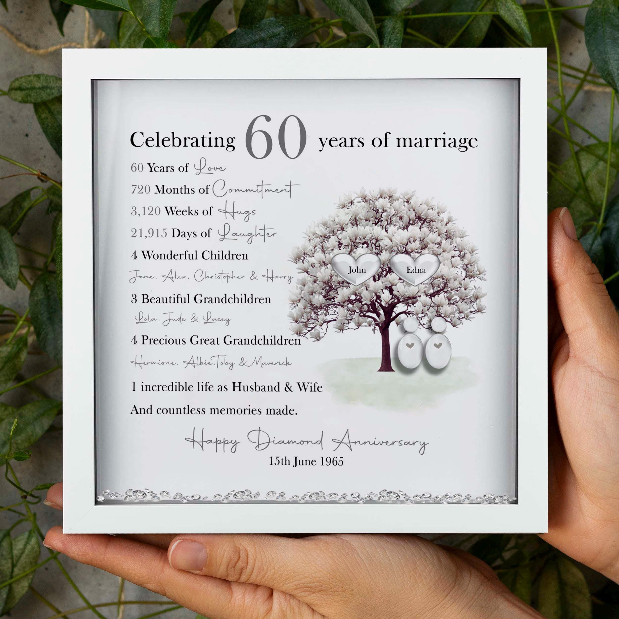 Personalised 60th Wedding Anniversary Gift, Diamond Wedding Anniversary ...