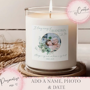 Personalised Memorial Candle, Memorial Gift, Personalised remembrance Candle, In Loving Memory gift, Sympathy Gift, Family Loss, Bereavement