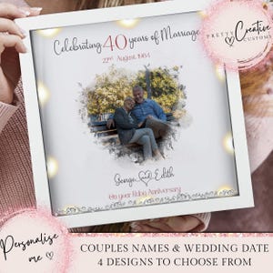 personalised 40th anniversary gift Custom Ruby  anniversary photo gift personalized anniversary keepsake gift 40th wedding anniversary frame