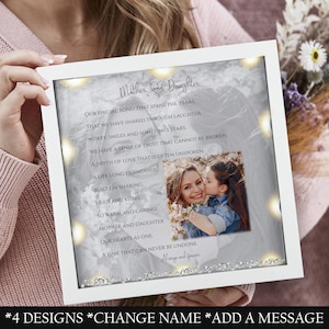 Mother and daughter personalised framed print, Gifts for her, Mum birthday gift, Mothers day gift, Mum photo frame, gifts for mum, LED light