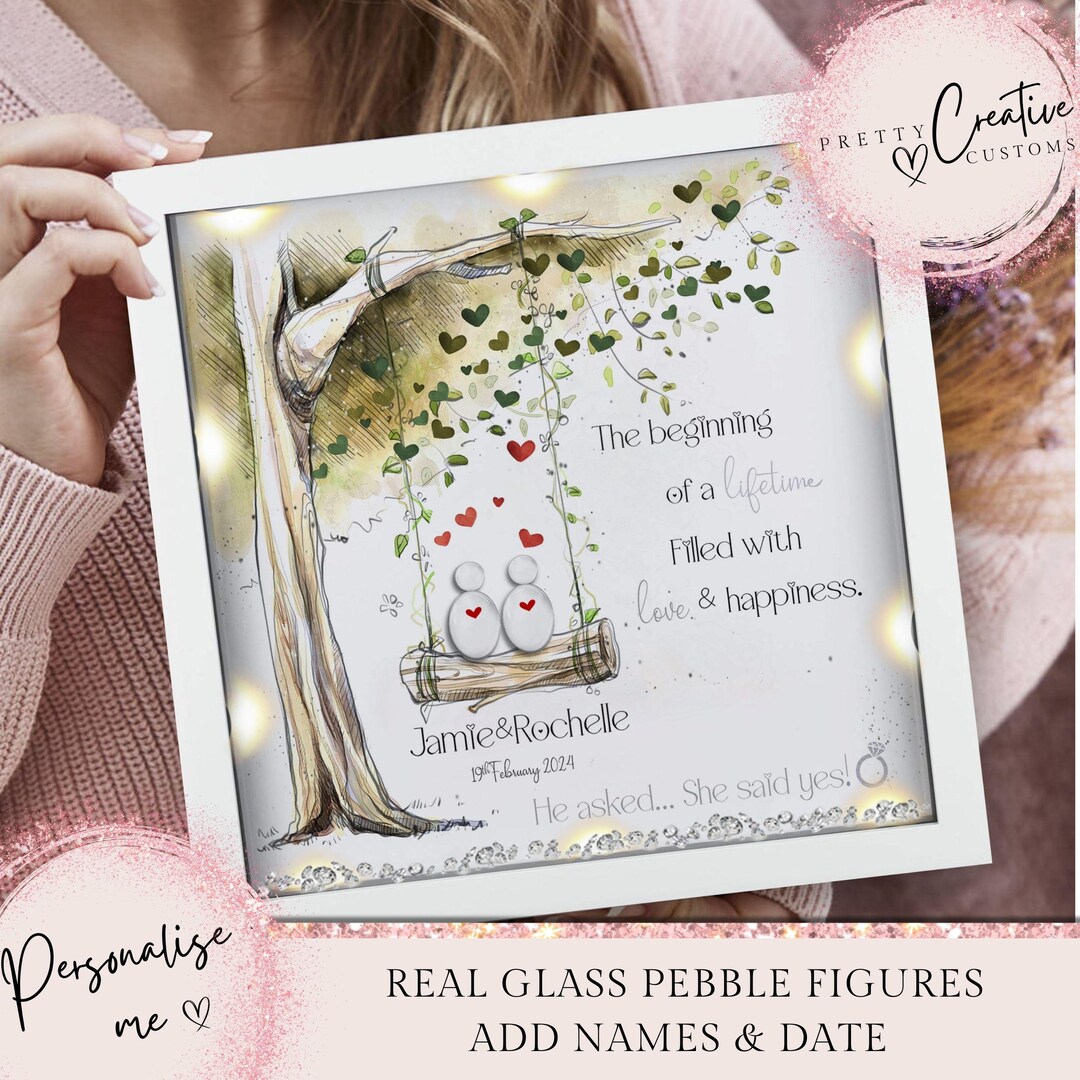 Personalised Engagement Frame for Her Engagement Gift for Couples ...