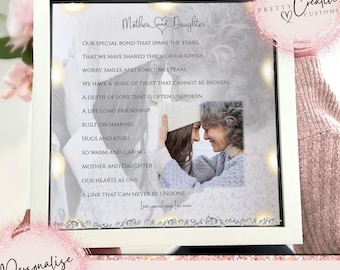 Personalised Mother and daughter photo frame, Gifts for her, Mum birthday gift, Mothers day gift, Mum photo frame, gifts for mum, LED light