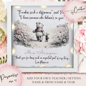 Personalised thankyou teacher gift Nursery school Appreciation Gift pre-school leaving gift helping you grow gift thankyou present from kids