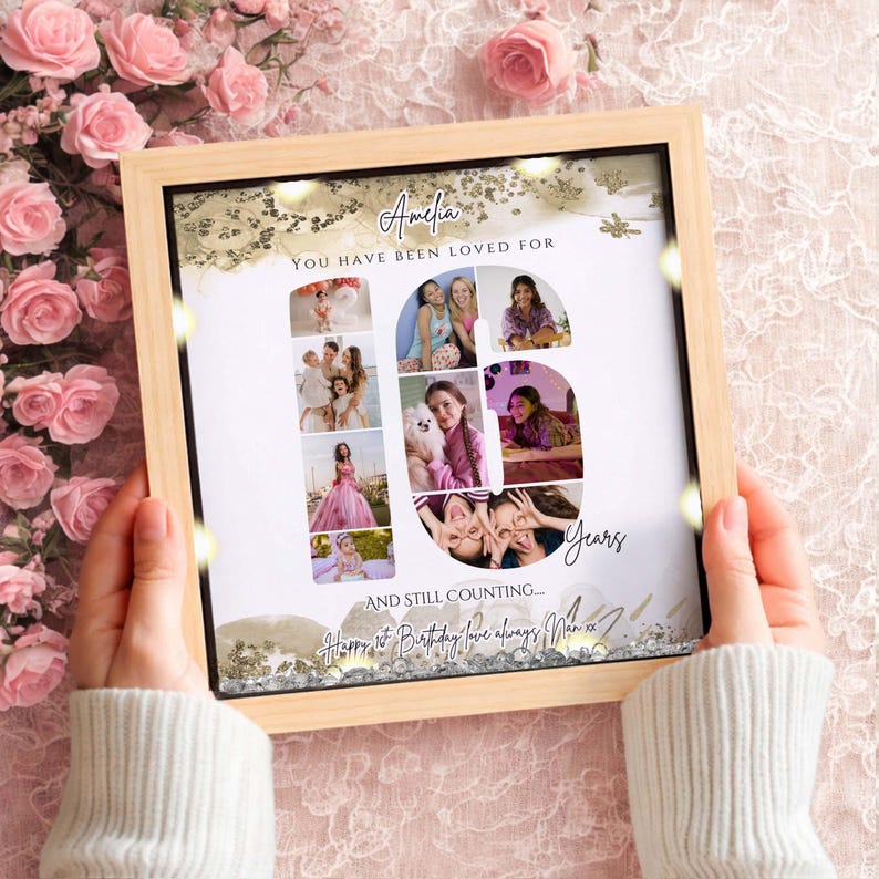 Personalised 16th Birthday Gift for Her, Daughter 16th Milestone Frame ...