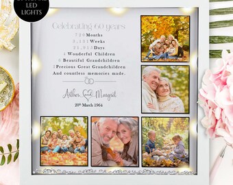 Gepersonaliseerd cadeau 60e huwelijksverjaardag | Diamanten jubileum | Lijst voor stellen | Mijlpaal jubileumcadeau