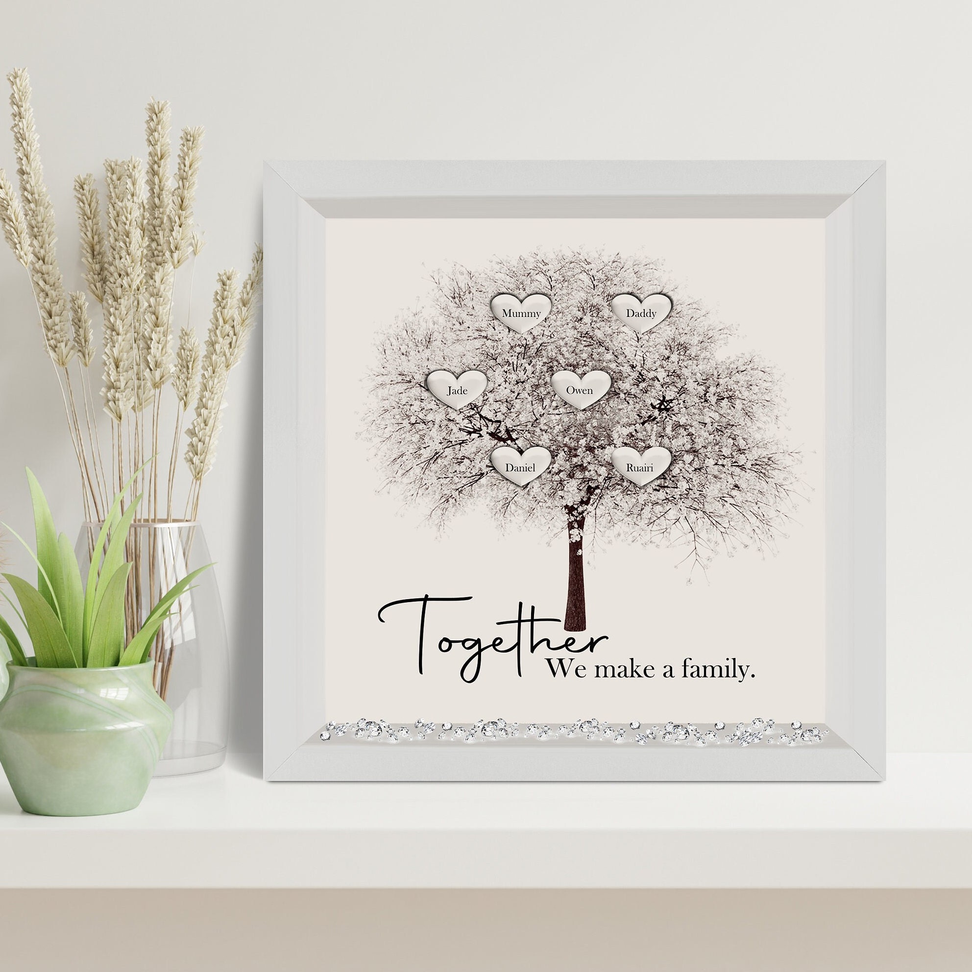 Personalised Family Tree Framed Print Together Family Gift - Etsy UK