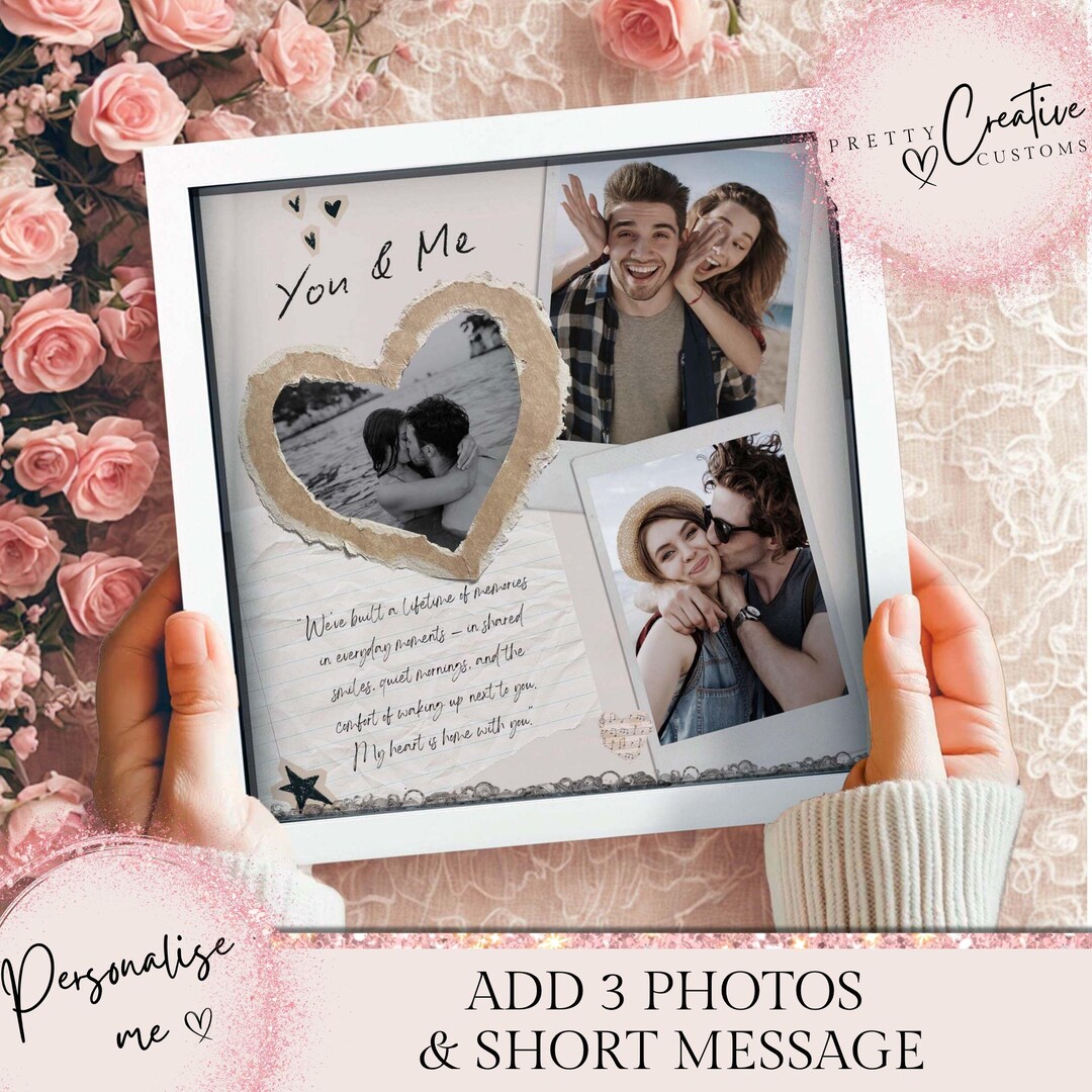 Personalised You & I Couple Gift, Couple Picture Collage Memorable Gift ...