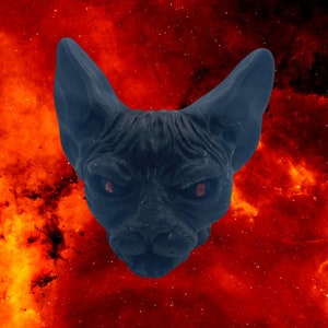 Katzenkopf schmelzen, handgemacht, Fantasy, mystisch, heidnisch, Hexerei, Gotik, Halloween, witchy Geschenk, gothic Wohndekor