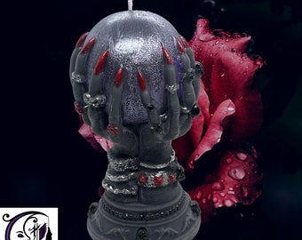 Witches Crystal Ball Candle soy wax fantasy vegan mystical witchcraft pagan gothic decor candle sculpture candle, halloween, crystal ball