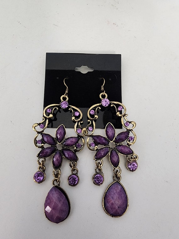 Purple Statement Earrings