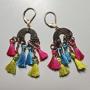 Multi-colored Tassel Earrings