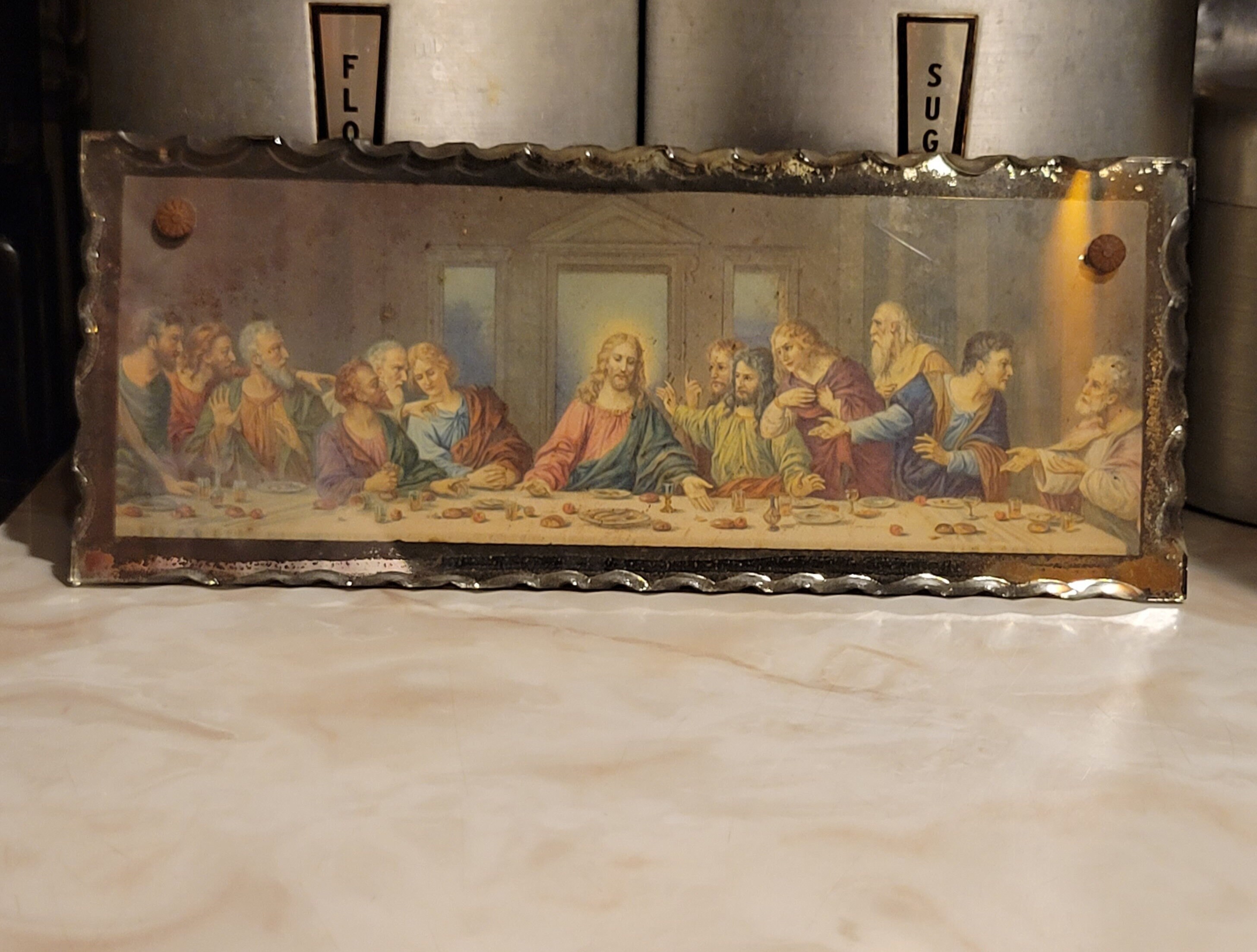 1940s the Last Supper Mirrored Frame Etsy