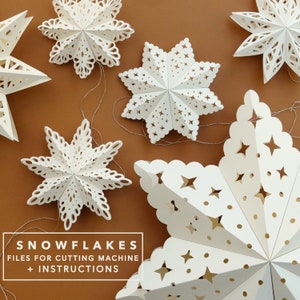 Snowflake/Star Ornaments 5 designs SVG EPS - Cricut Project