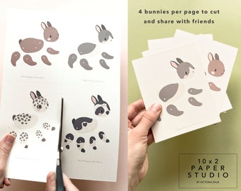 7 Articulate Paper Bunnies. Print and Cut. PDF SVG Files - Etsy