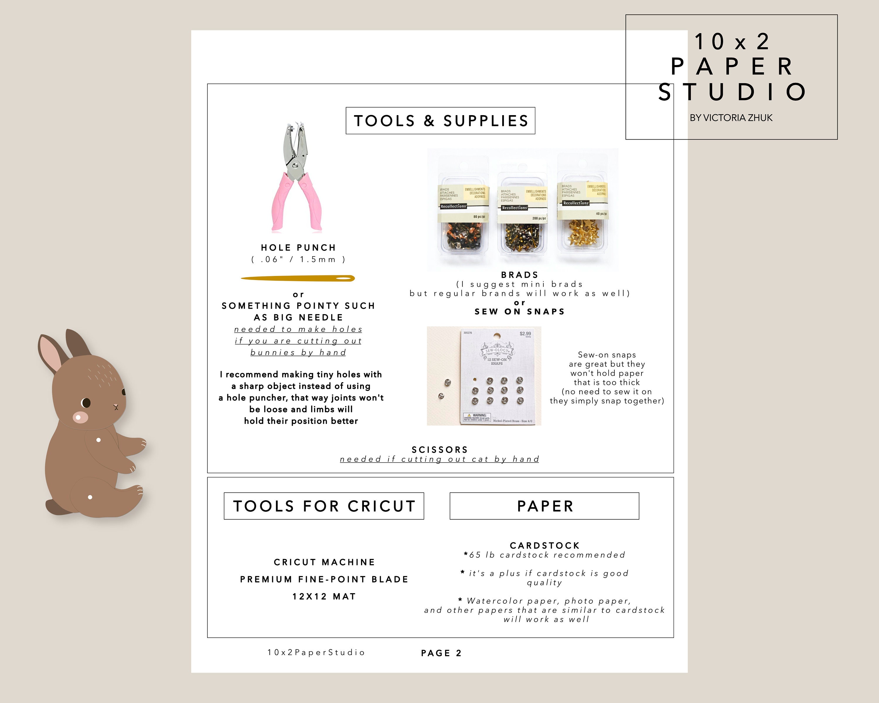 7 Articulate Paper Bunnies. Print and Cut. PDF SVG Files - Etsy