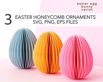 Easter Paper Honeycomb Ornaments SVG Cricut Project Digital Download