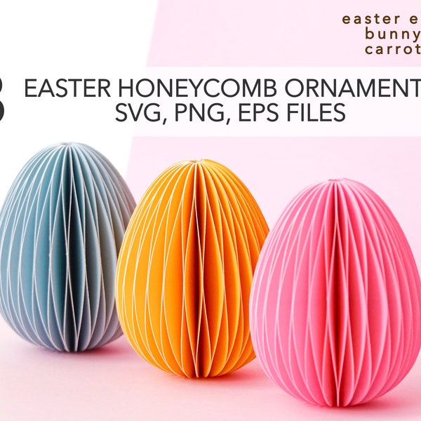 Easter Paper Honeycomb Ornaments SVG Cricut Project Digital Download