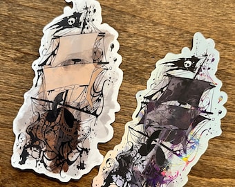 The Inked pirate ship vinyl sticker - 1.8" x 3.3"