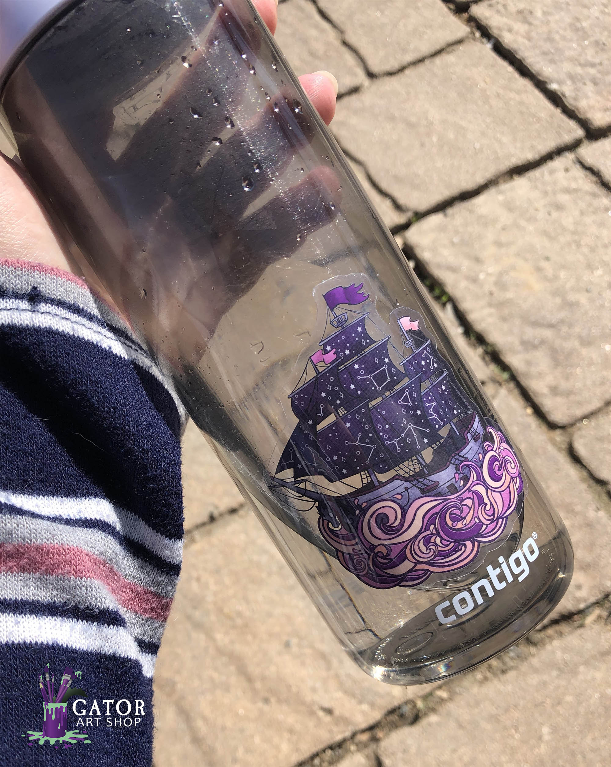 Amethyst Starry Pirate Ship Sticker - Clear Vinyl 3"x2.9" - Etsy