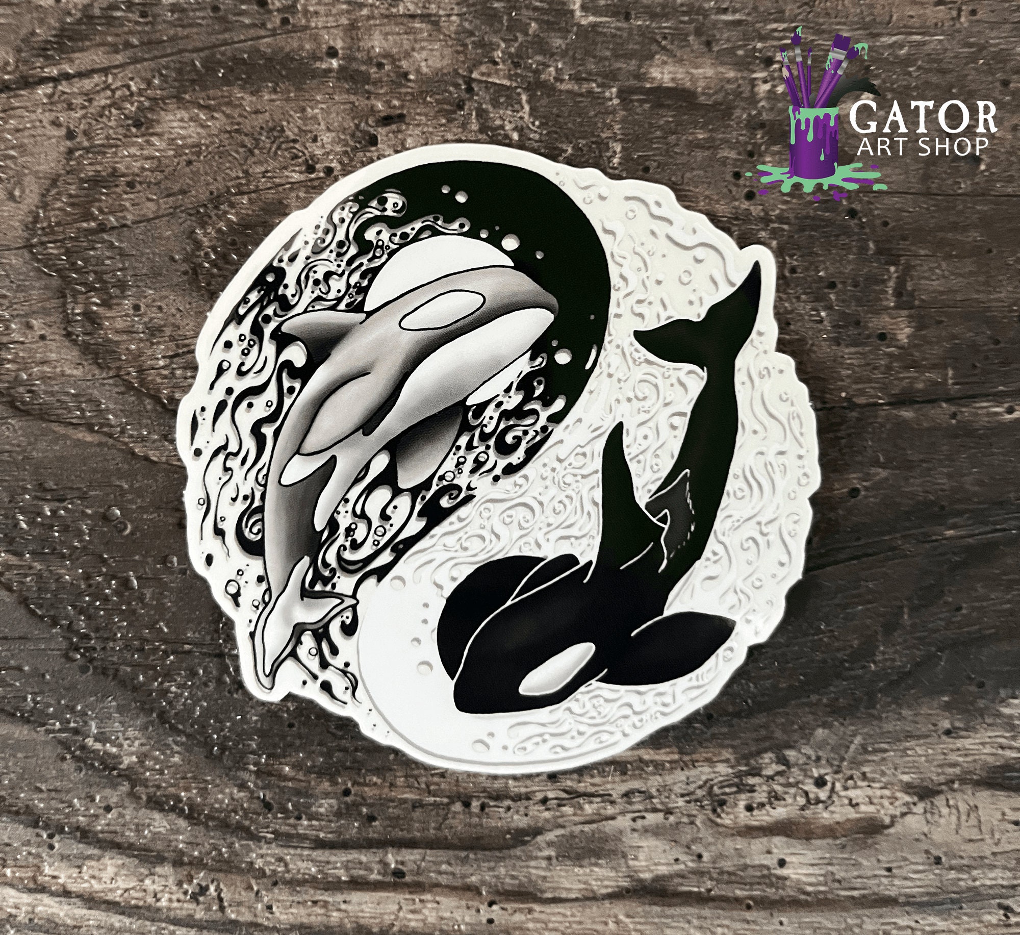 Yin Yang Orcas 3x 3 Transparent Killer Whale - Etsy