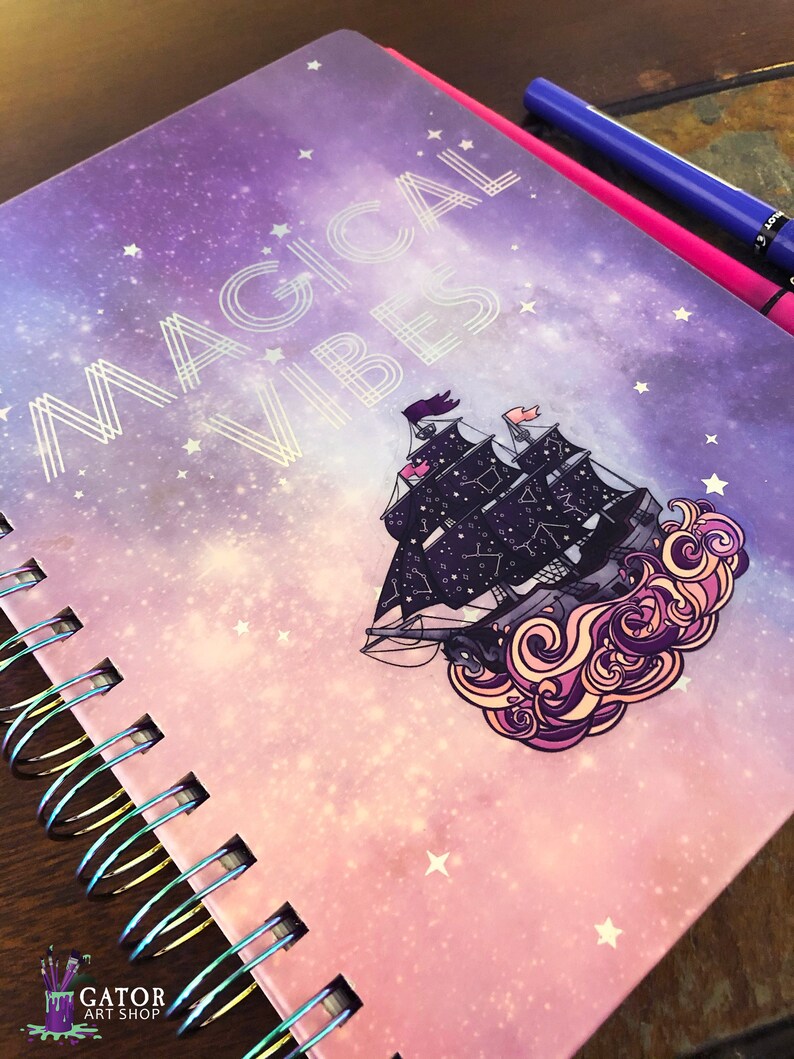 Amethyst Starry Pirate Ship Sticker Clear Vinyl | Etsy
