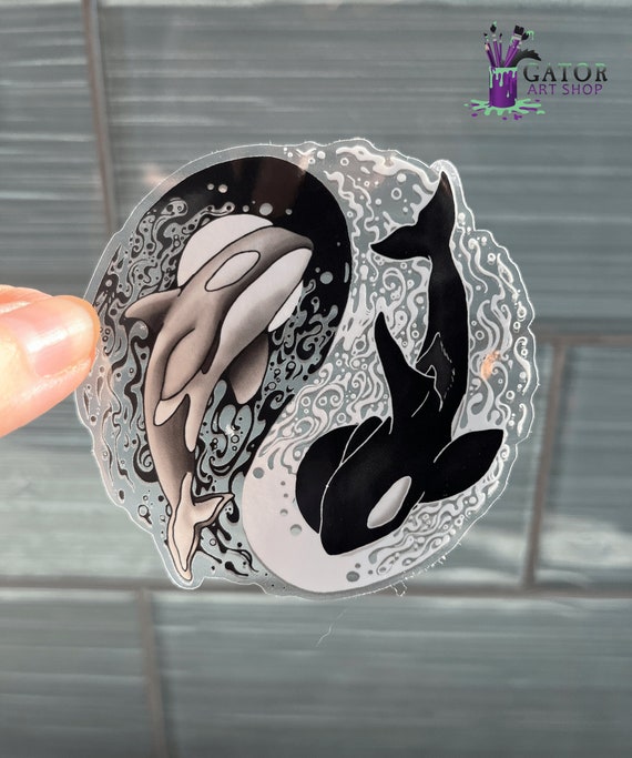 Yin Yang Orcas 3x 3 Transparent Killer Whale - Etsy