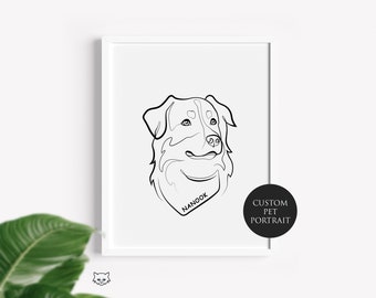 Custom Dog Cat Tattoo | Dog Line Art | Minimalist Tattoo Art | Cat Portrait | Dog Drawing | Personalized Gifts | Pet Memorial | Simple Art