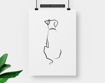 Dog Art | Dog Tattoo | Labrador Drawing | Dog Lover Gift | Dog Art Print | Pet Portrait | Minimalist Line Art | Labrador Portrait