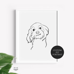 Custom Pet Portrait | Dog Cat Tattoo | Dog Line Art | Cat Portrait | Dog Drawing | Cat Lover Gift | Personalized Gifts | Pet Memorial