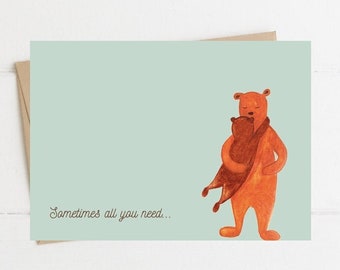 Big bear hug A6 greeting cards. 3 cards of the same design. Blank cards suitable for any occasion, best wishes, new home etc